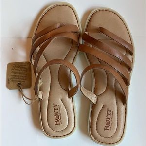 NWT! BORN leather slide sandal sz8